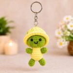 Crochet Turtle Keychain – Handmade Amigurumi Turtle Bag Charm in Green and Yellow